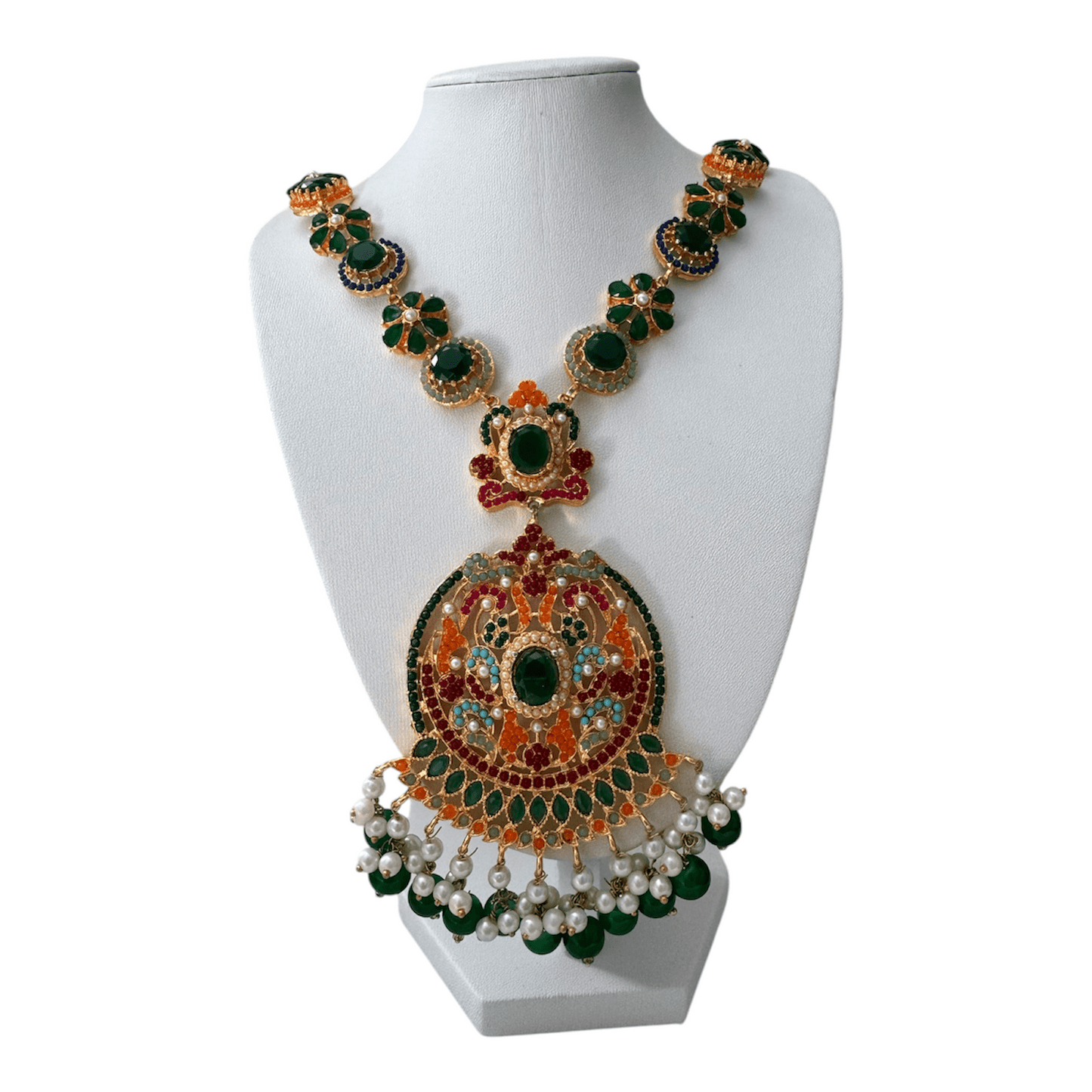 Mala Set Green - Necklace - Khushi Boutique