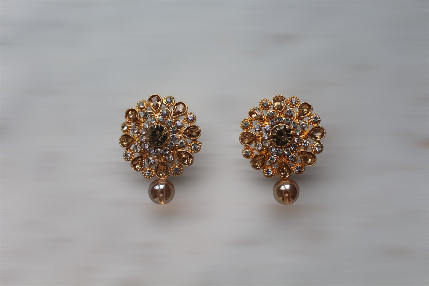 Studs with Gold Pearl - Gold - Khushi Boutique