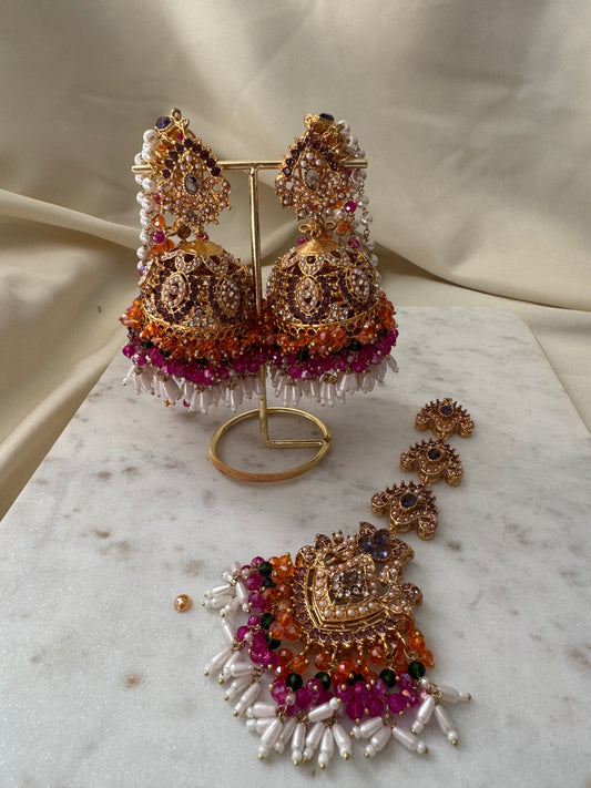 Jhumka Kanta - Earrings with a Headpiece