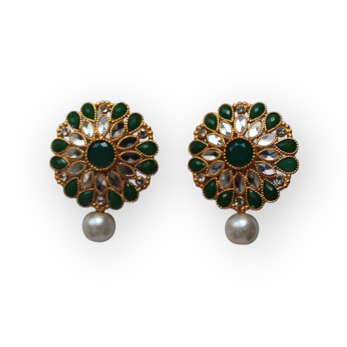 Tops with White Pearl - Earrings