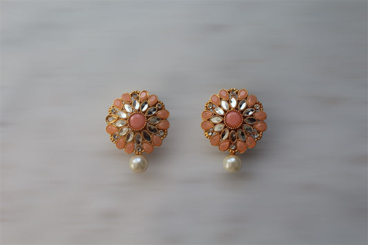 Tops with White Pearl - Earrings