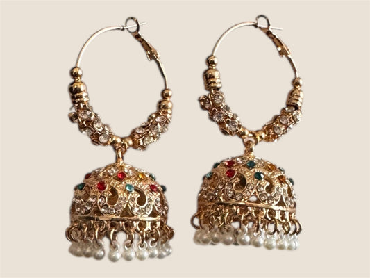 Jhumka Bali - Colourful - Khushi Boutique