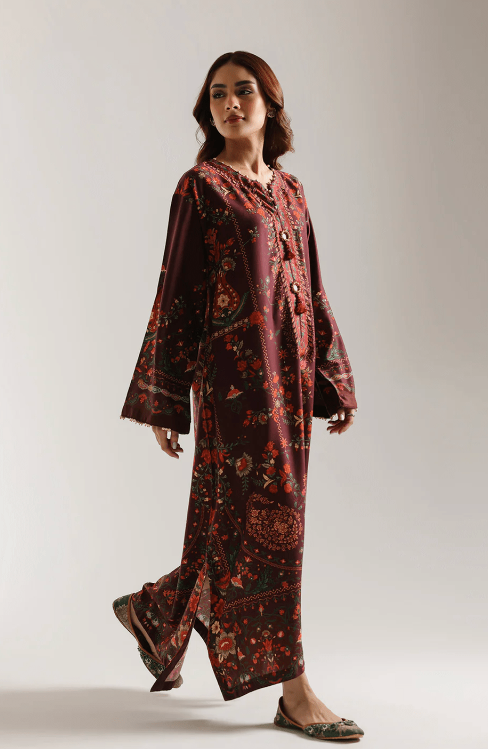 Kaftan Deep Maroon - ETHNC - Khushi Boutique