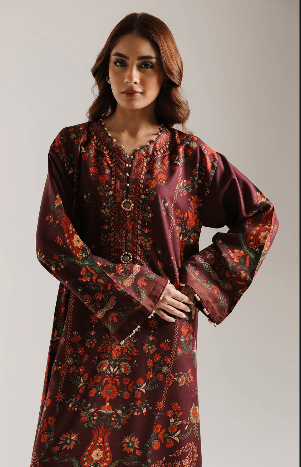 Kaftan Deep Maroon - ETHNC - Khushi Boutique