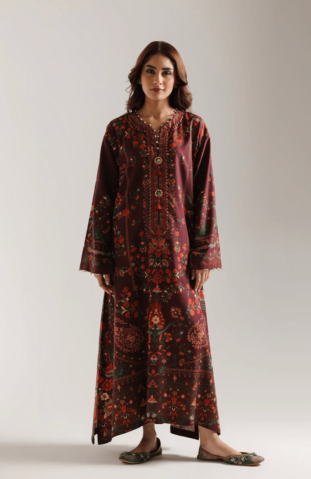 Kaftan Deep Maroon - ETHNC - Khushi Boutique