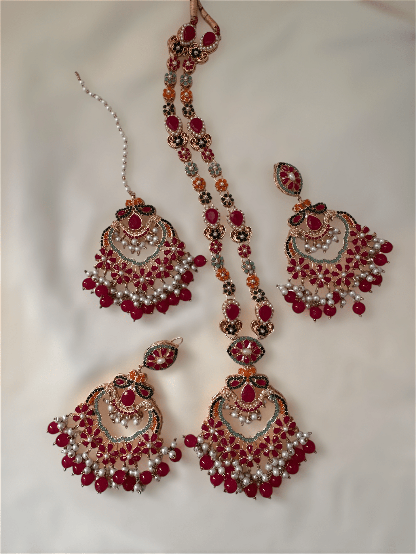 Mala Set Pink - Necklace - Khushi Boutique