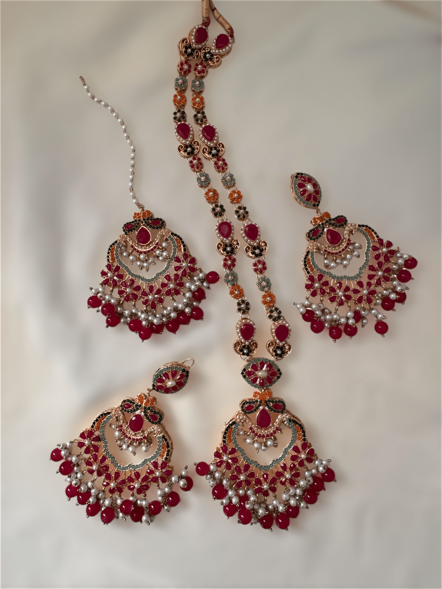 Mala Set Pink - Necklace - Khushi Boutique