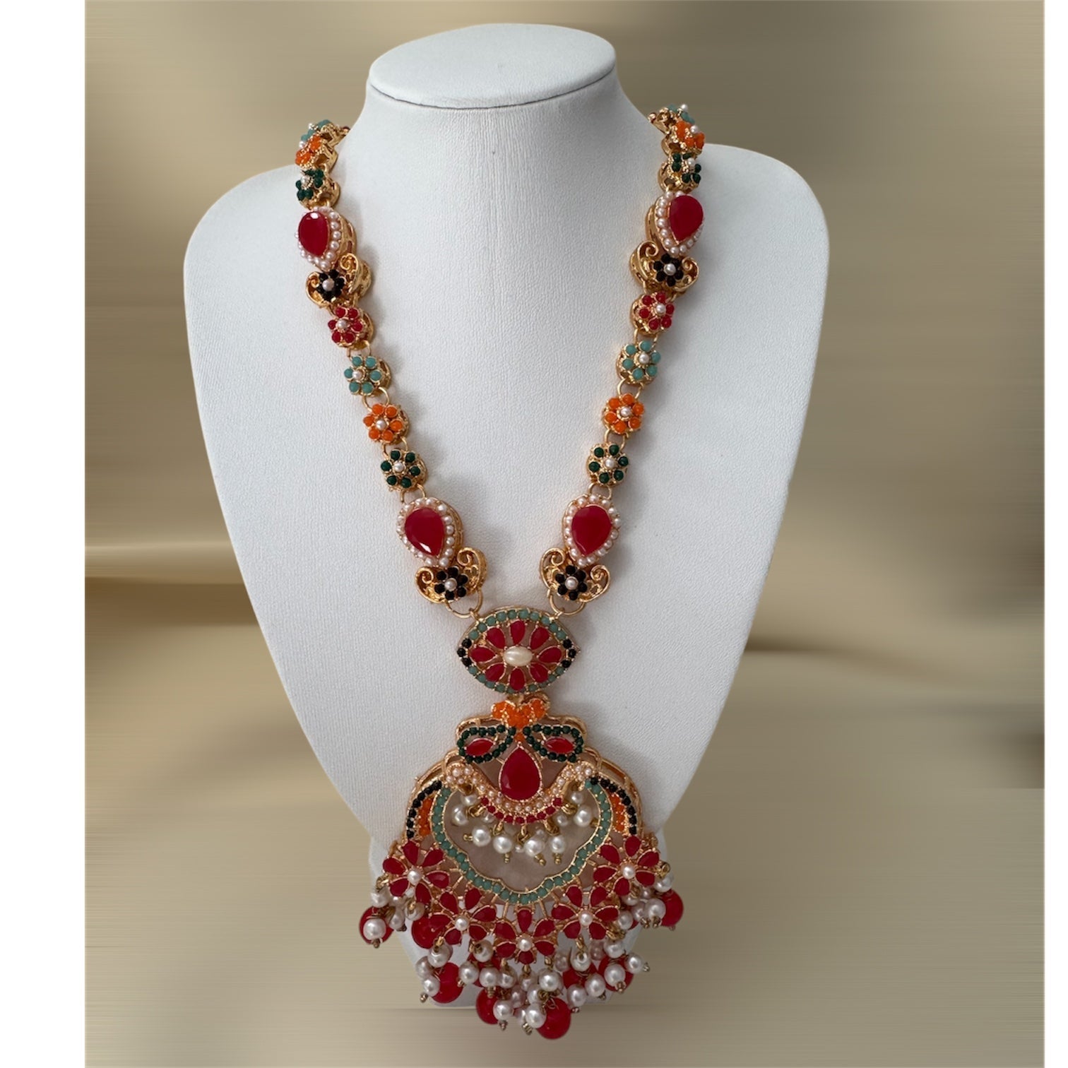 Mala Set Pink - Necklace - Khushi Boutique