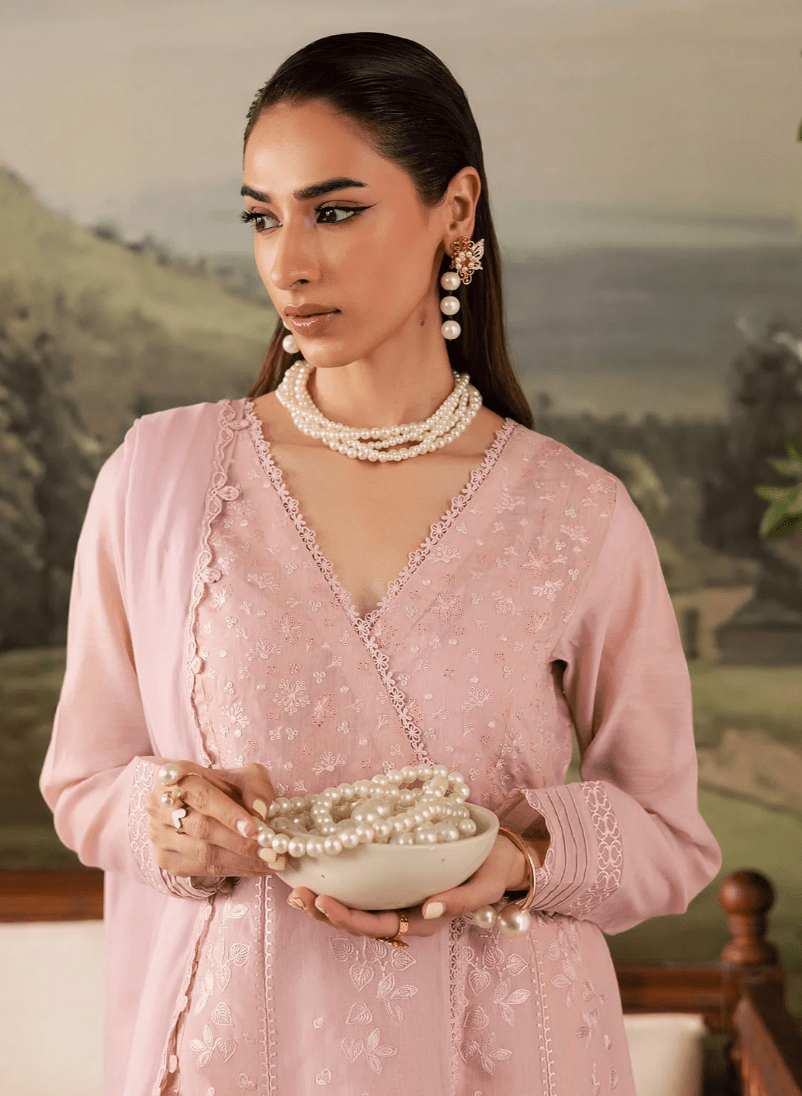Pink Frock - Nureh - Khushi Boutique