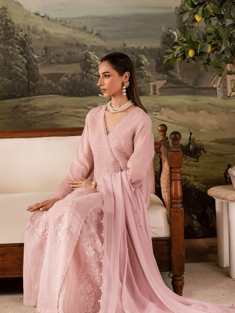 Pink Frock - Nureh - Khushi Boutique