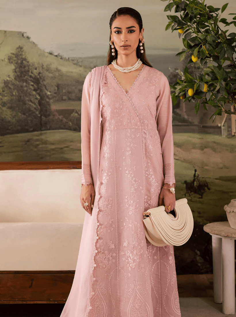 Pink Frock - Nureh - Khushi Boutique