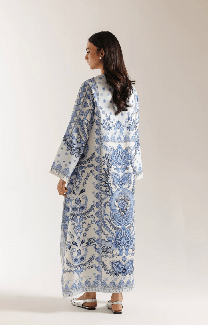 Printed Dress - Light Aqua - Khushi Boutique