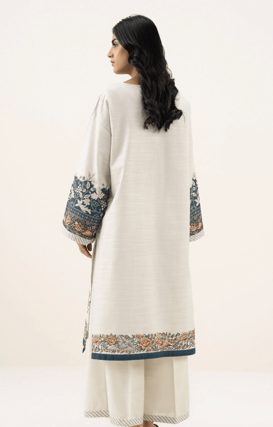 Printed Khaddar Shirt - Sapphire - Khushi Boutique