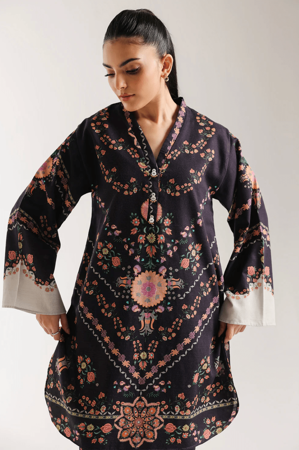 Printed Suit Dark Purple - ETHNC - Khushi Boutique