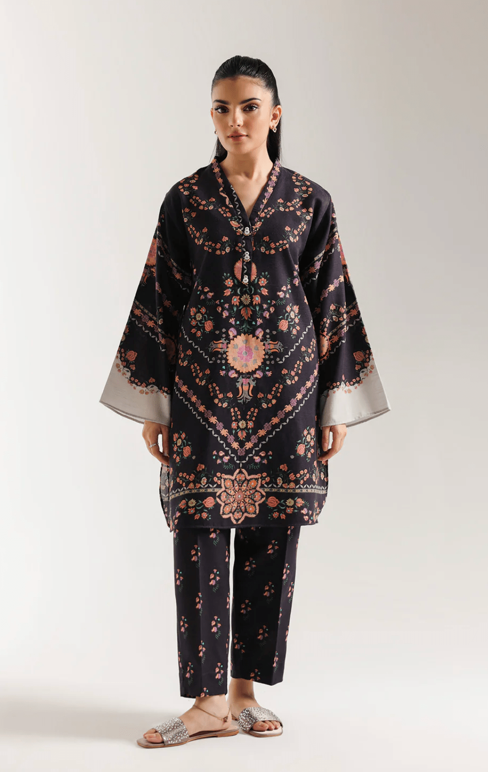 Printed Suit Dark Purple - ETHNC - Khushi Boutique