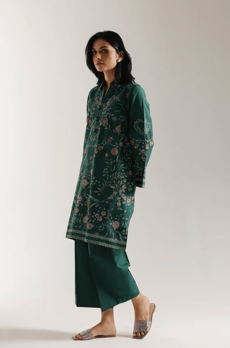 Printed Suit - Emerald - Khushi Boutique