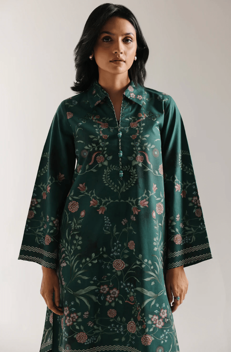 Printed Suit - Emerald - Khushi Boutique