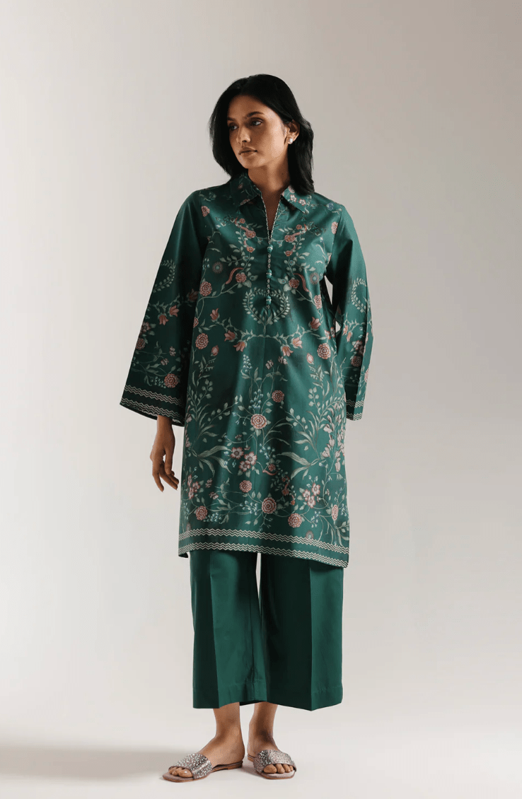 Printed Suit - Emerald - Khushi Boutique