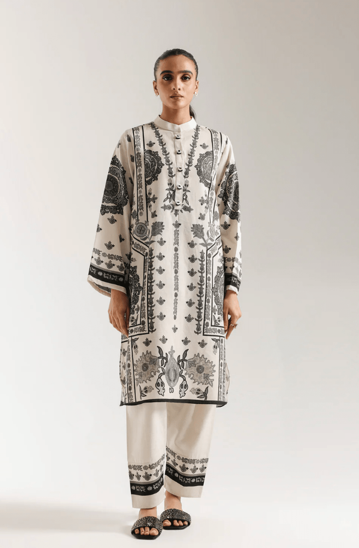 Printed Suit - Stone - Khushi Boutique