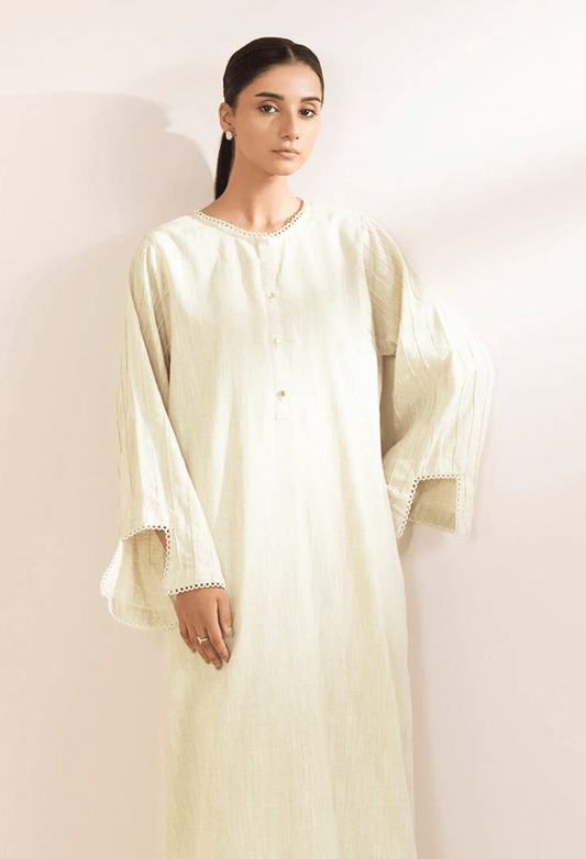 Solid Cotton Linen Shirt - Sapphire - Khushi Boutique