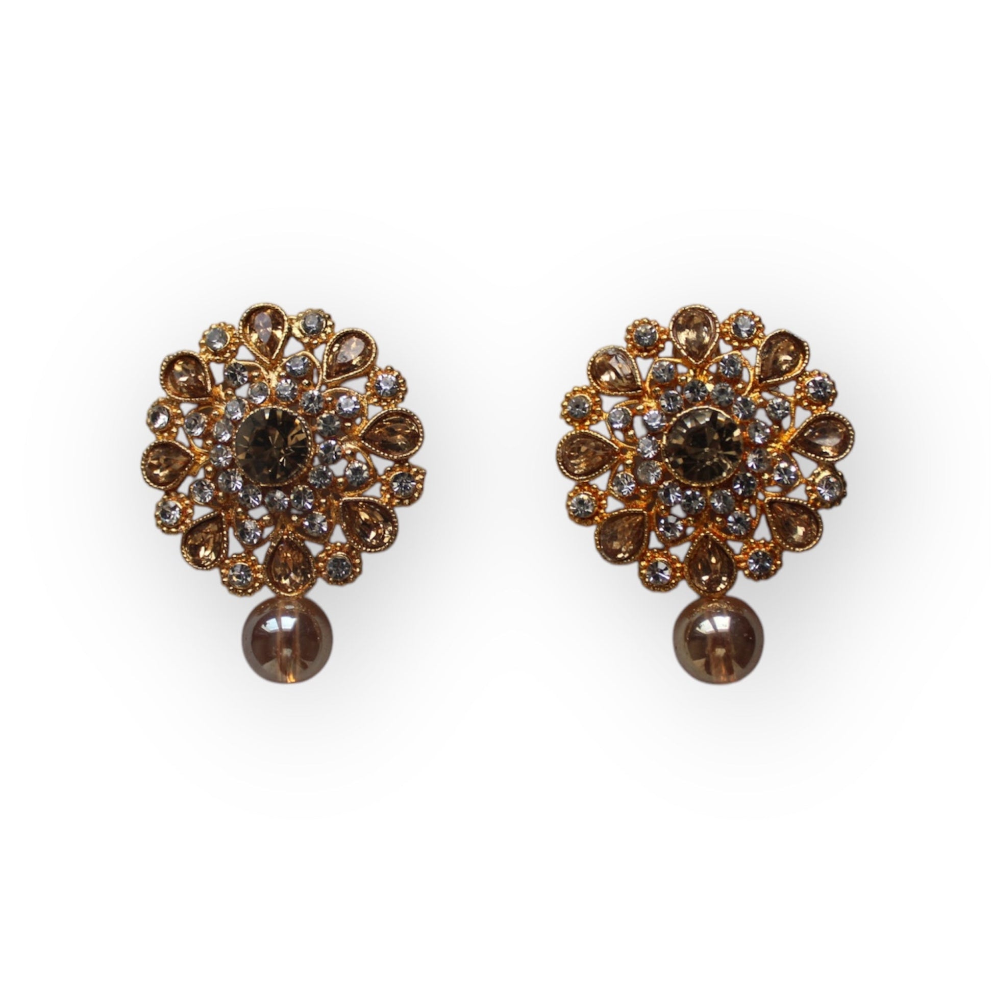 Studs with Gold Pearl - Gold - Khushi Boutique