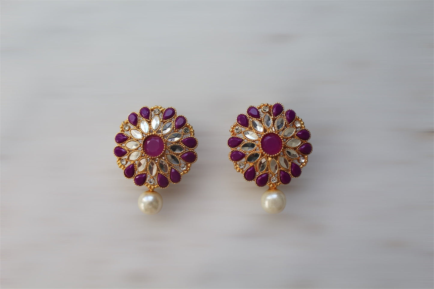 Tops with White Pearl - Earrings - Khushi Boutique