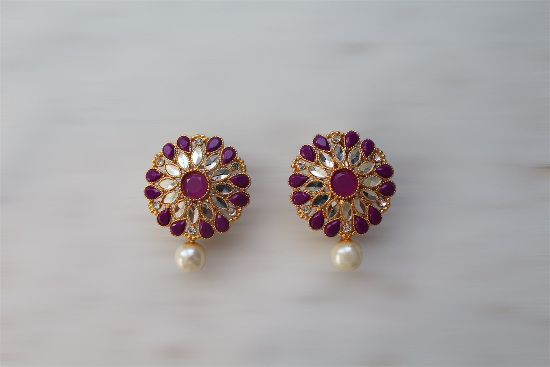Tops with White Pearl - Earrings - Khushi Boutique