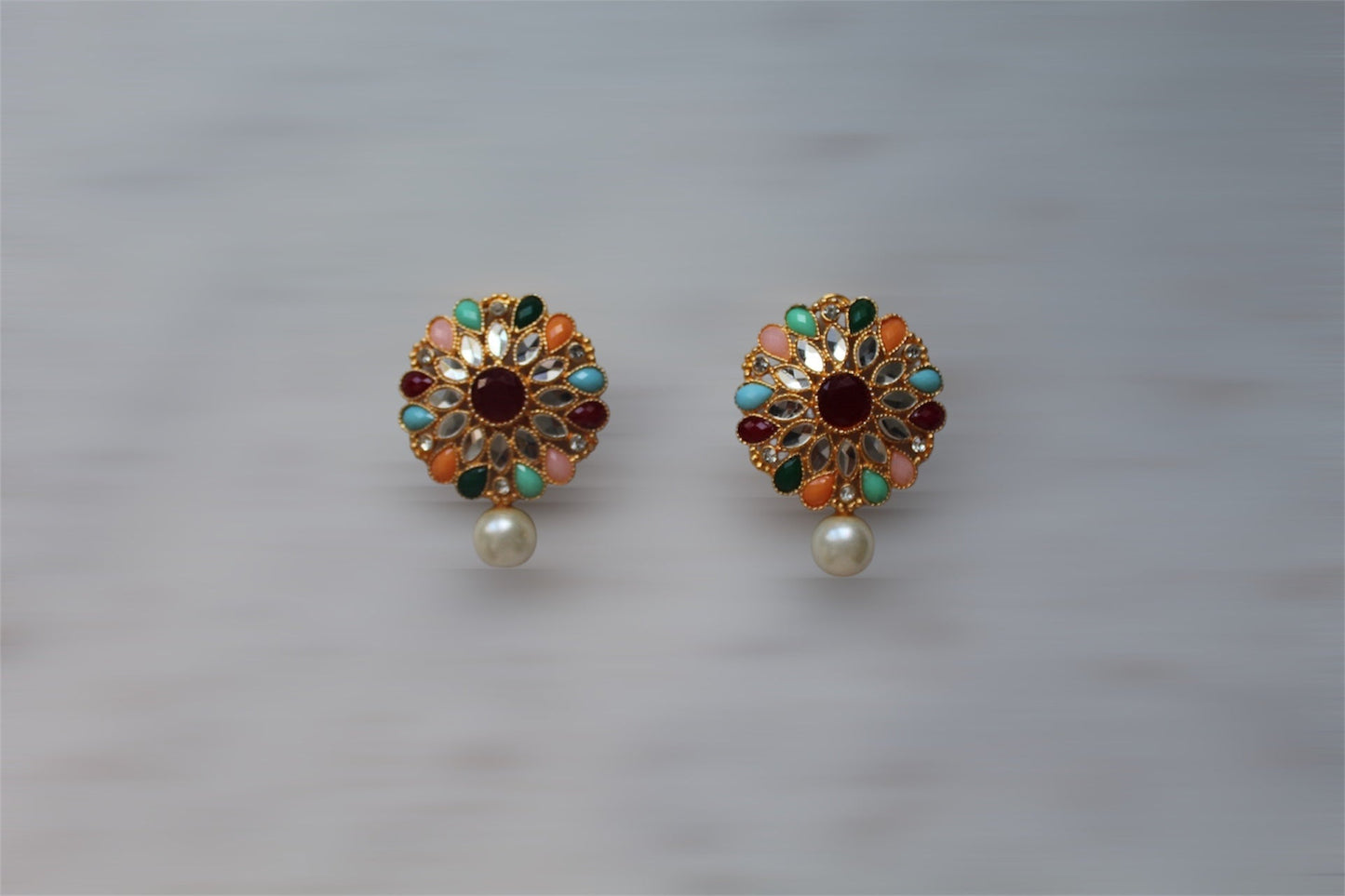 Tops with White Pearl - Earrings - Khushi Boutique