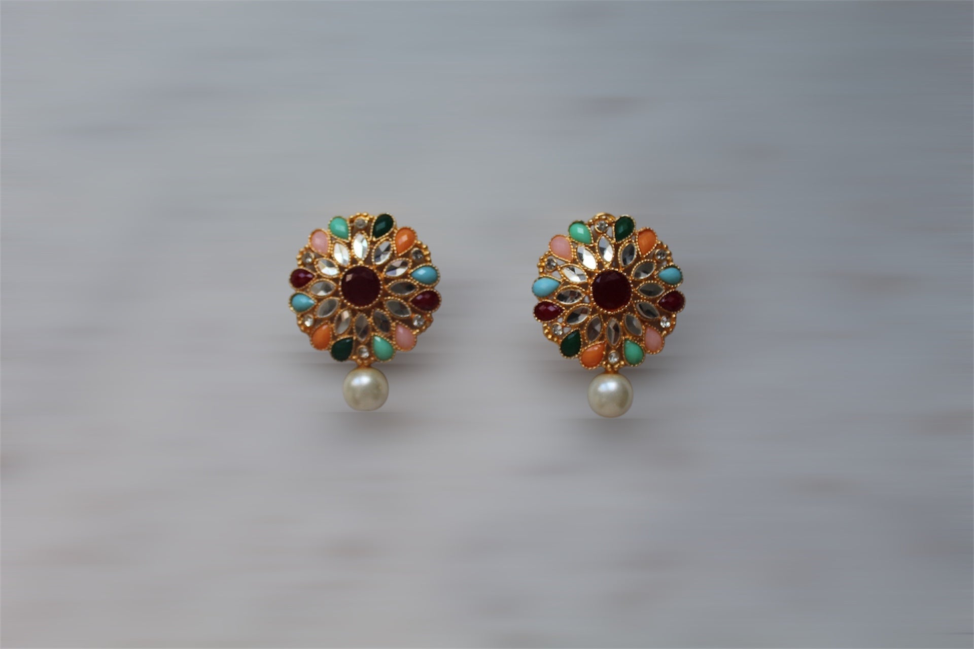Tops with White Pearl - Earrings - Khushi Boutique