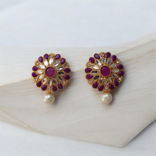 Tops with White Pearl - Earrings - Khushi Boutique