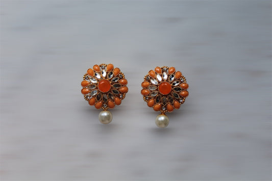 Tops with White Pearl - Earrings - Khushi Boutique