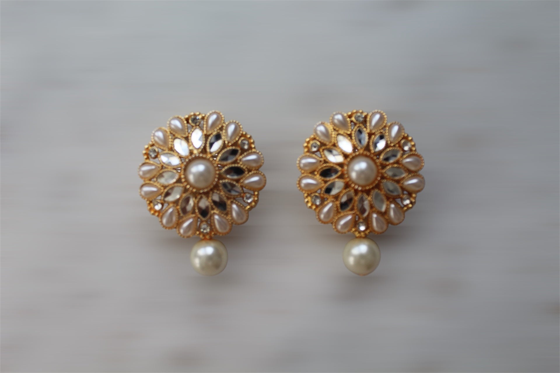 Tops with White Pearl - Earrings - Khushi Boutique