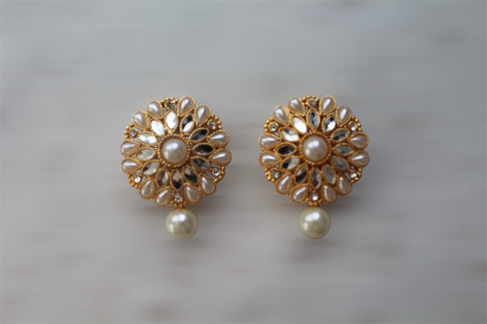 Tops with White Pearl - Earrings - Khushi Boutique