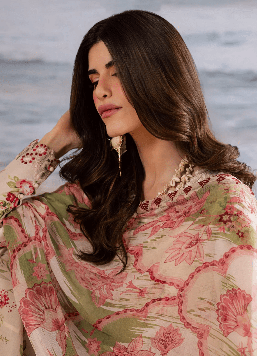 White Flower Frock - Nureh - Khushi Boutique